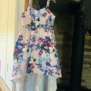 Floral Kids Dress in Purple and Blue
